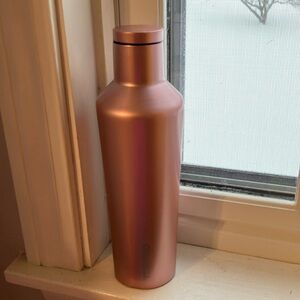 Corkcicle rose gold 10” insulated stainless steel canteen cannister water bottle